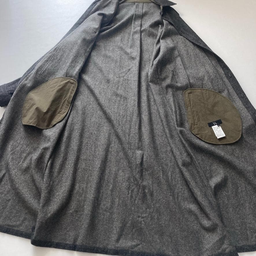 d*2様 【美品】Y's ヨウジヤマモト　ウールシャツワンピース マキシ丈 コー