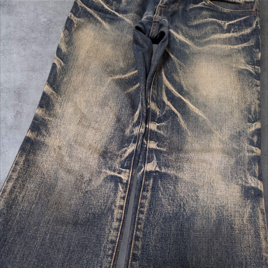 トルネードマート 鬼ヒゲ 稲妻 フレアデニム y2k ブーツカット 00s