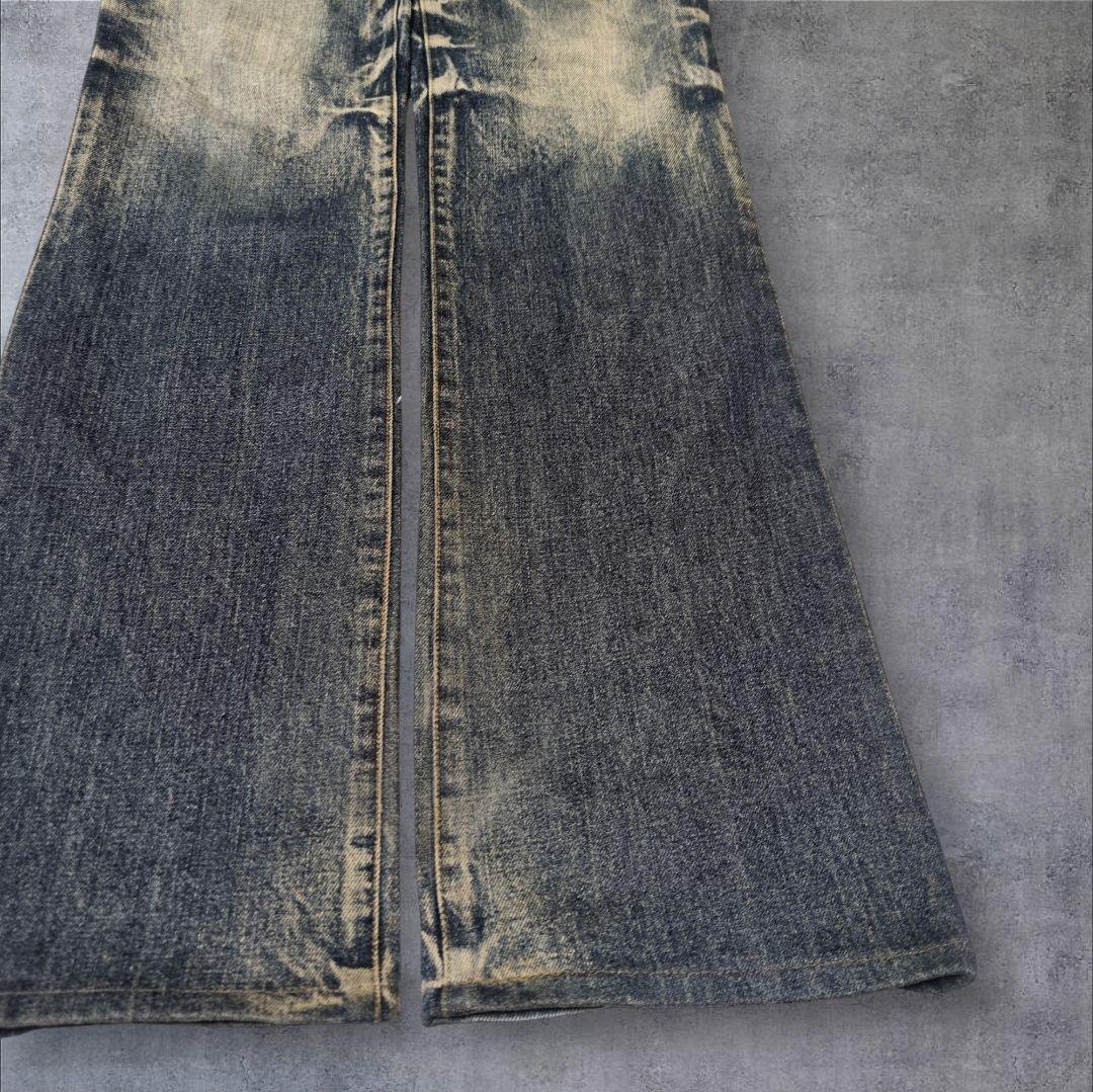 トルネードマート 鬼ヒゲ 稲妻 フレアデニム y2k ブーツカット 00s