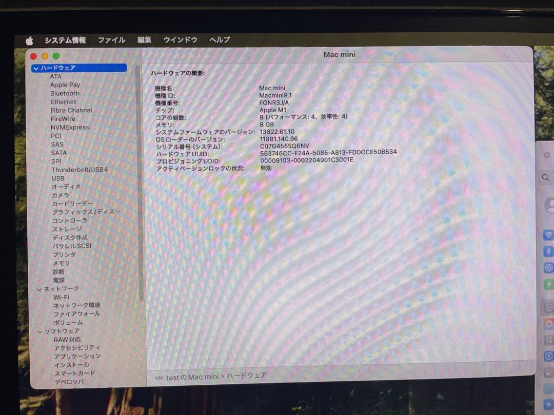 Apple Mac mini シルバー 本体　m1 8GB 256GB