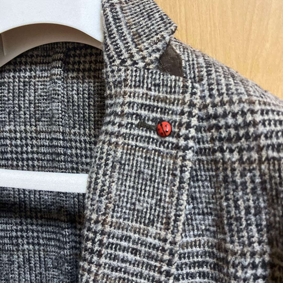 美品 グレンチェックジャケット ブラウン シップス イタリア FUGATO
