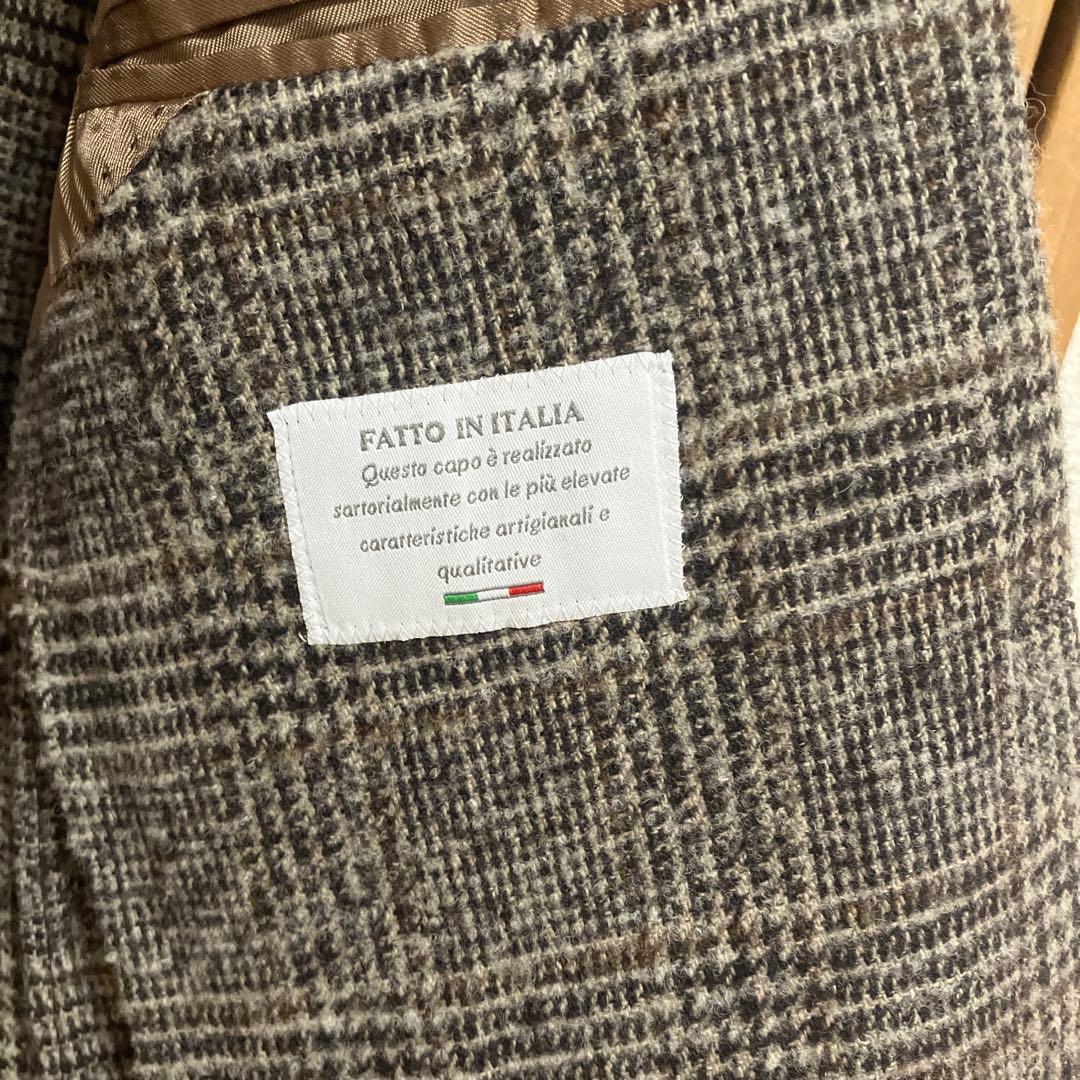 美品 グレンチェックジャケット ブラウン シップス イタリア FUGATO