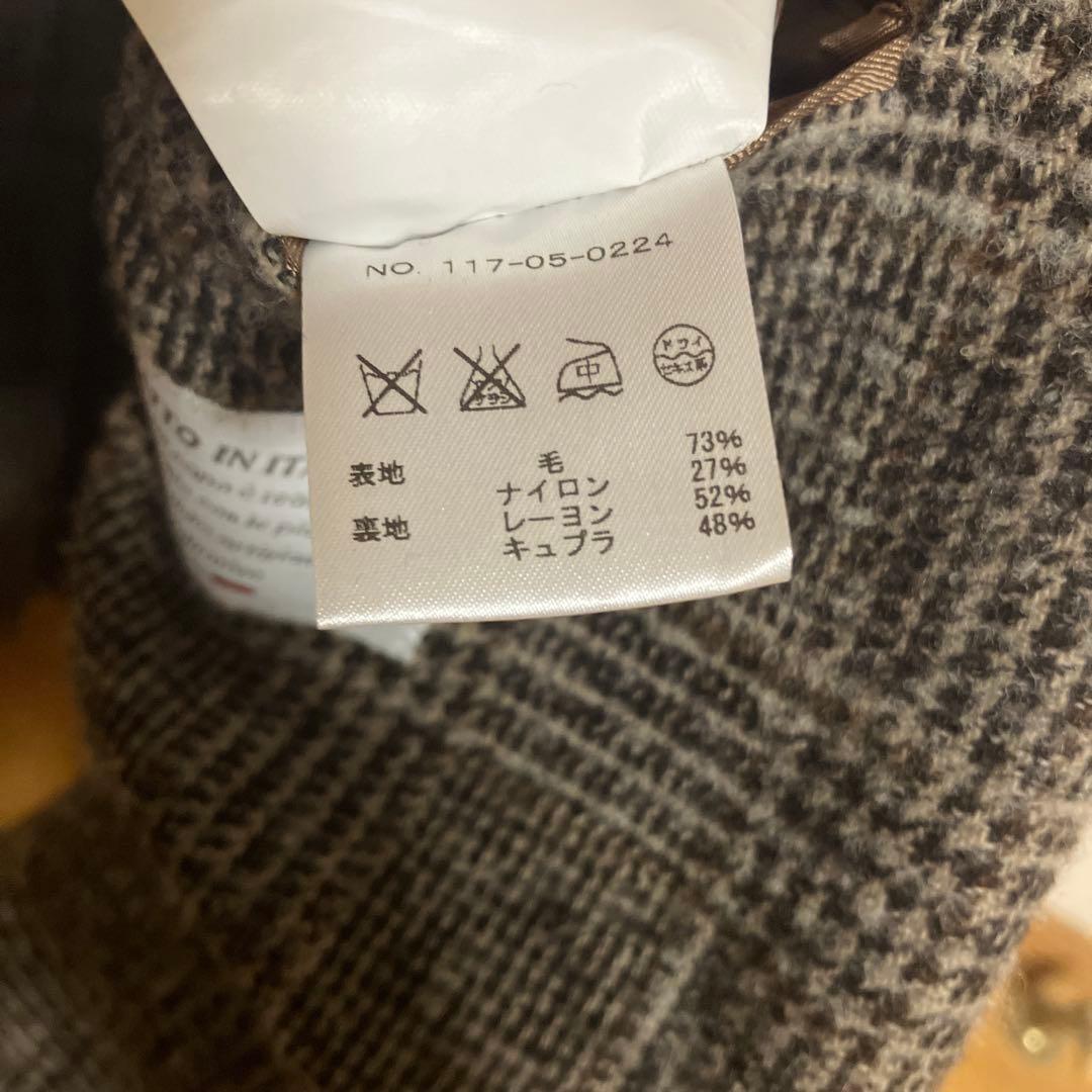 美品 グレンチェックジャケット ブラウン シップス イタリア FUGATO