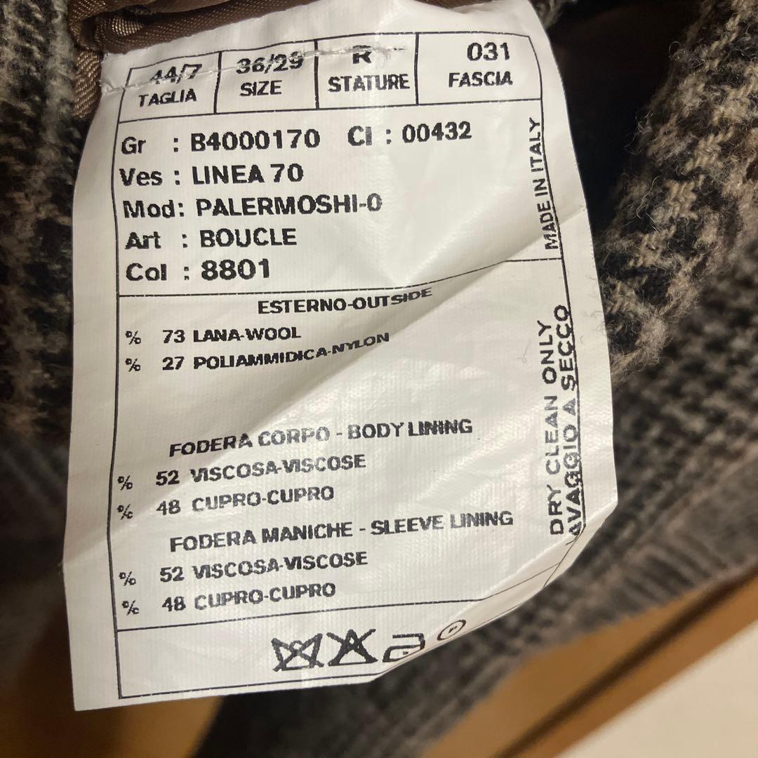 美品 グレンチェックジャケット ブラウン シップス イタリア FUGATO