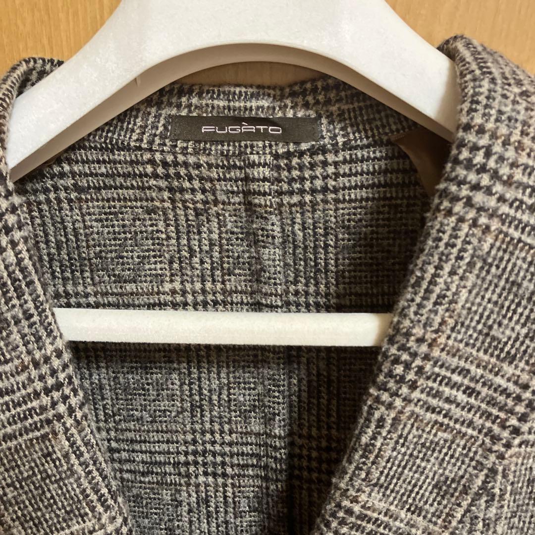 美品 グレンチェックジャケット ブラウン シップス イタリア FUGATO