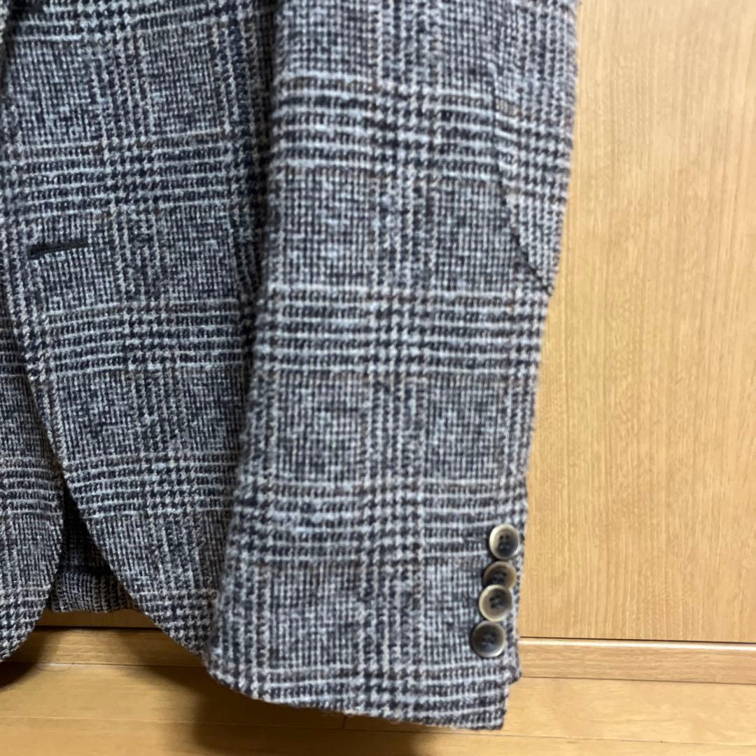 美品 グレンチェックジャケット ブラウン シップス イタリア FUGATO