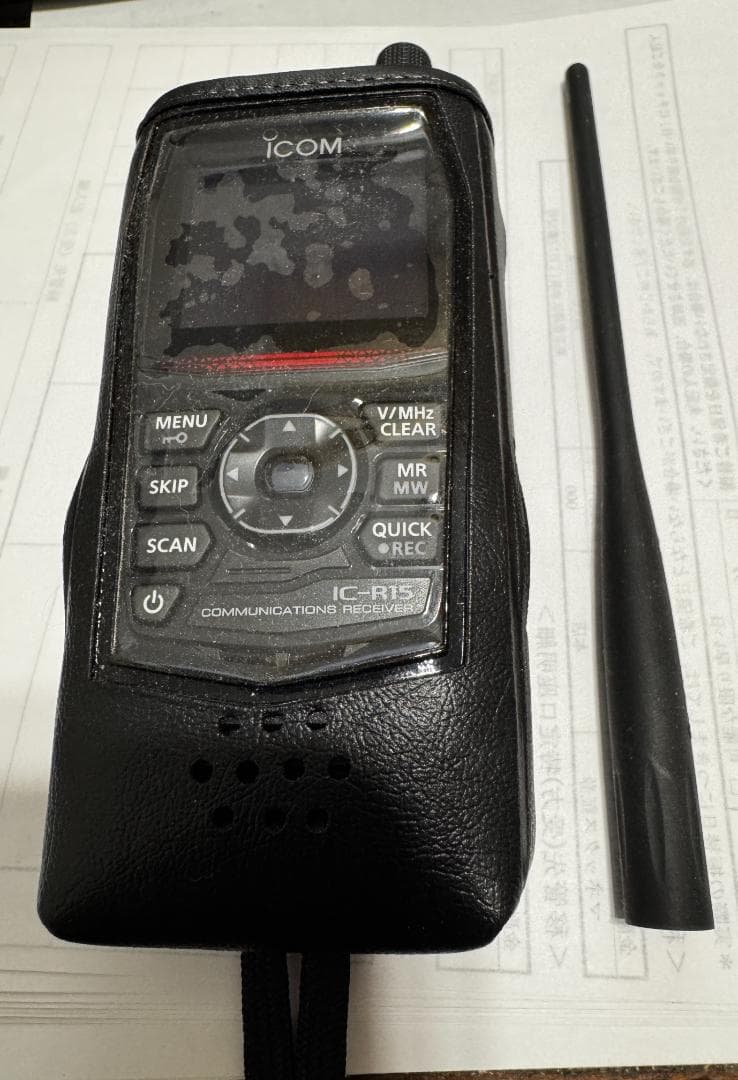 ICOM IC-R15 受信機 アンテナ、ケース付き