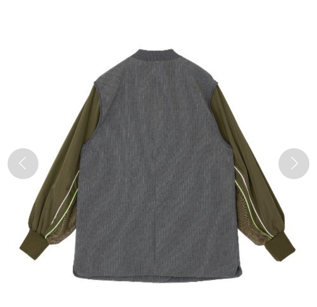 Ameri DOCKING SLEEVE BLOUSON グレー/オリーブ