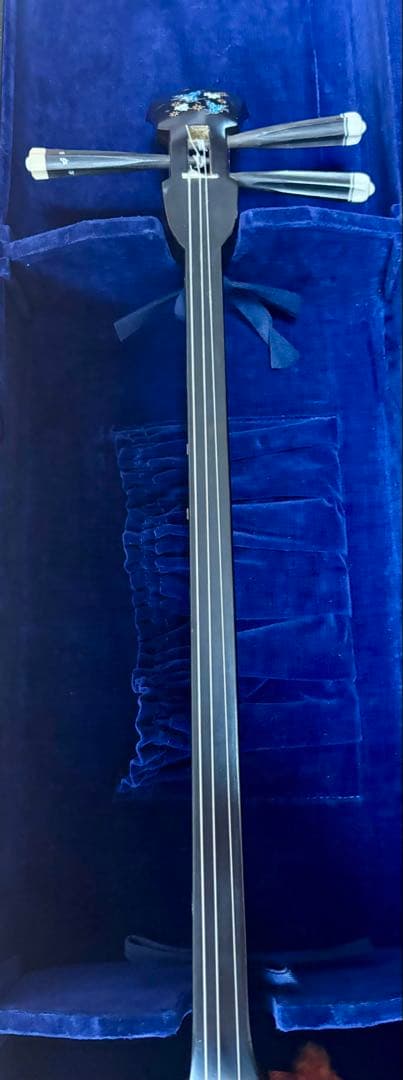 沖縄三線 人口皮 蝶のデザイン ハードケース付