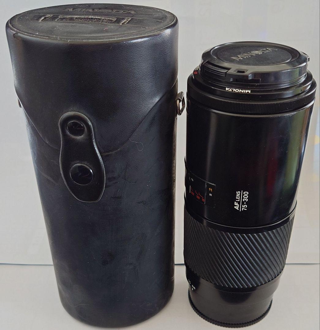 【中古品】　ミノルタ　望遠レンズ　AF LENS　75-300　専用ケース付き