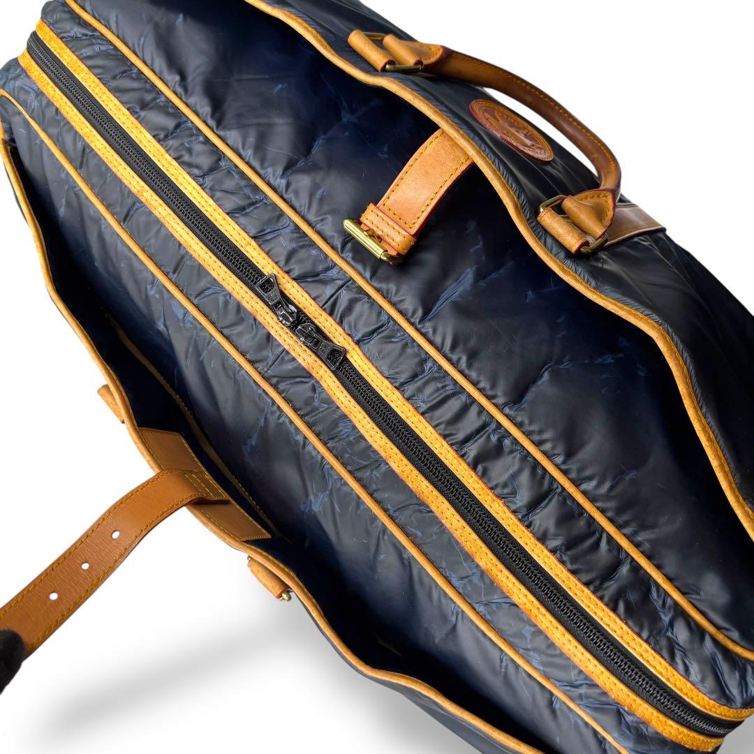 【ヴィンテージ】ハンティングワールド　ボストンバッグ　トラベル　ナイロン　レザー