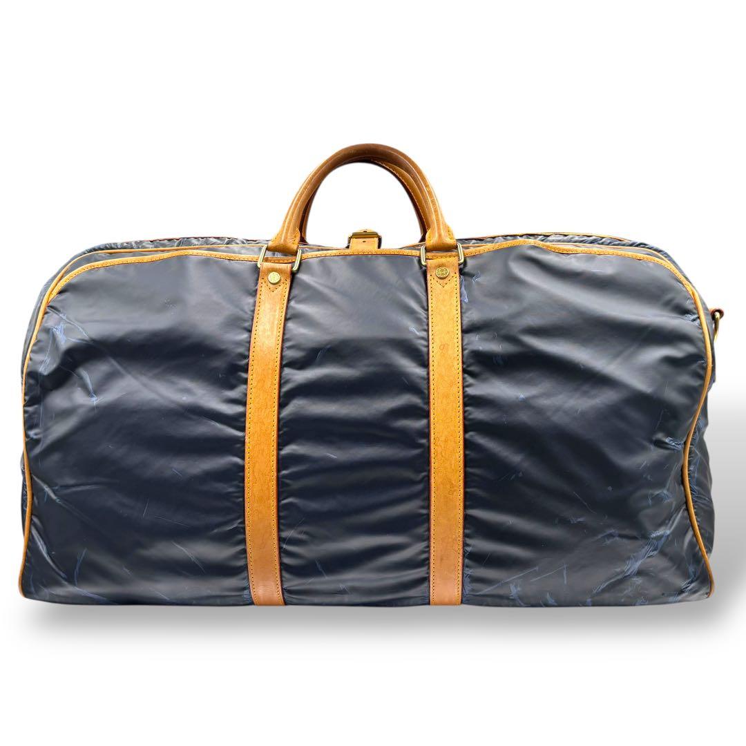 【ヴィンテージ】ハンティングワールド　ボストンバッグ　トラベル　ナイロン　レザー