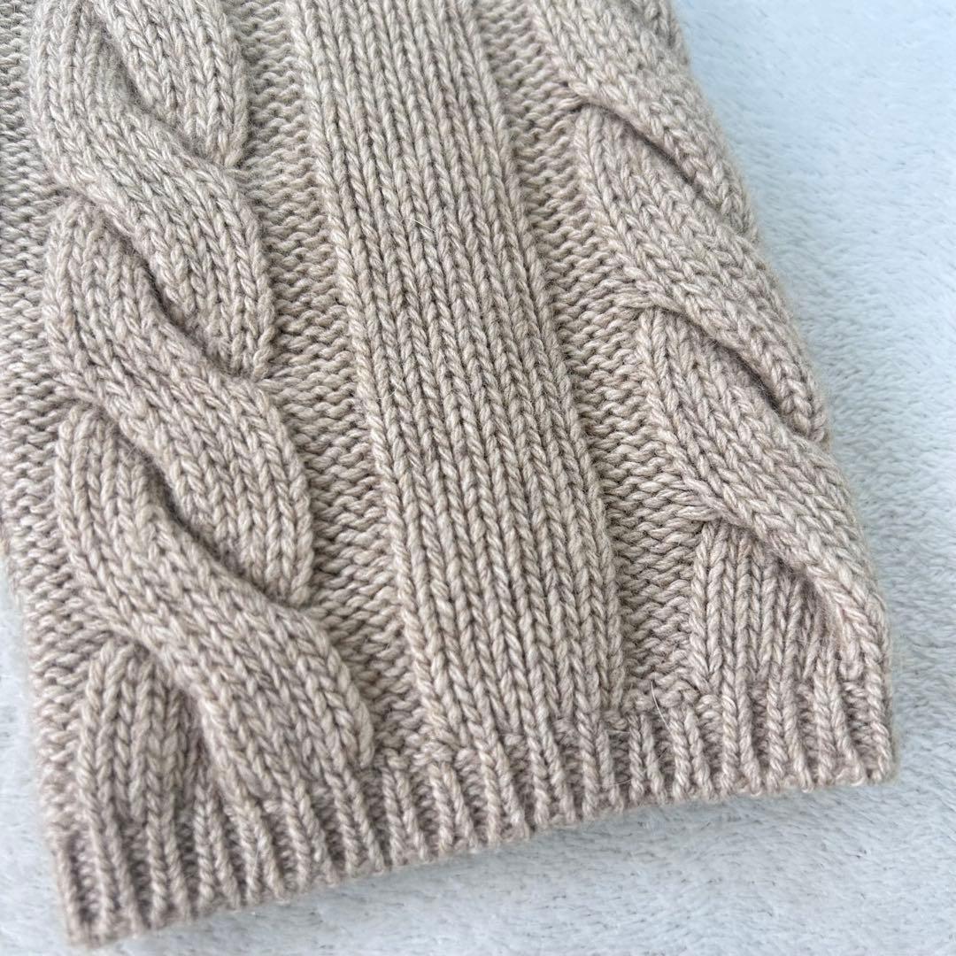 美品✨マックスマーラ　カシミヤ　アンゴラ　ふんわりケーブルカーディガン　ベージュ