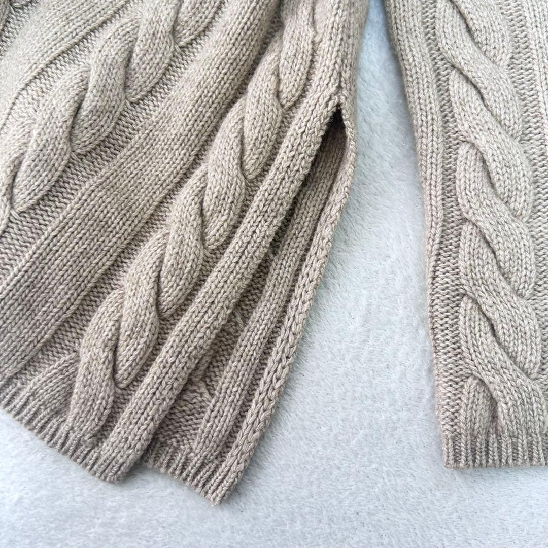 美品✨マックスマーラ　カシミヤ　アンゴラ　ふんわりケーブルカーディガン　ベージュ