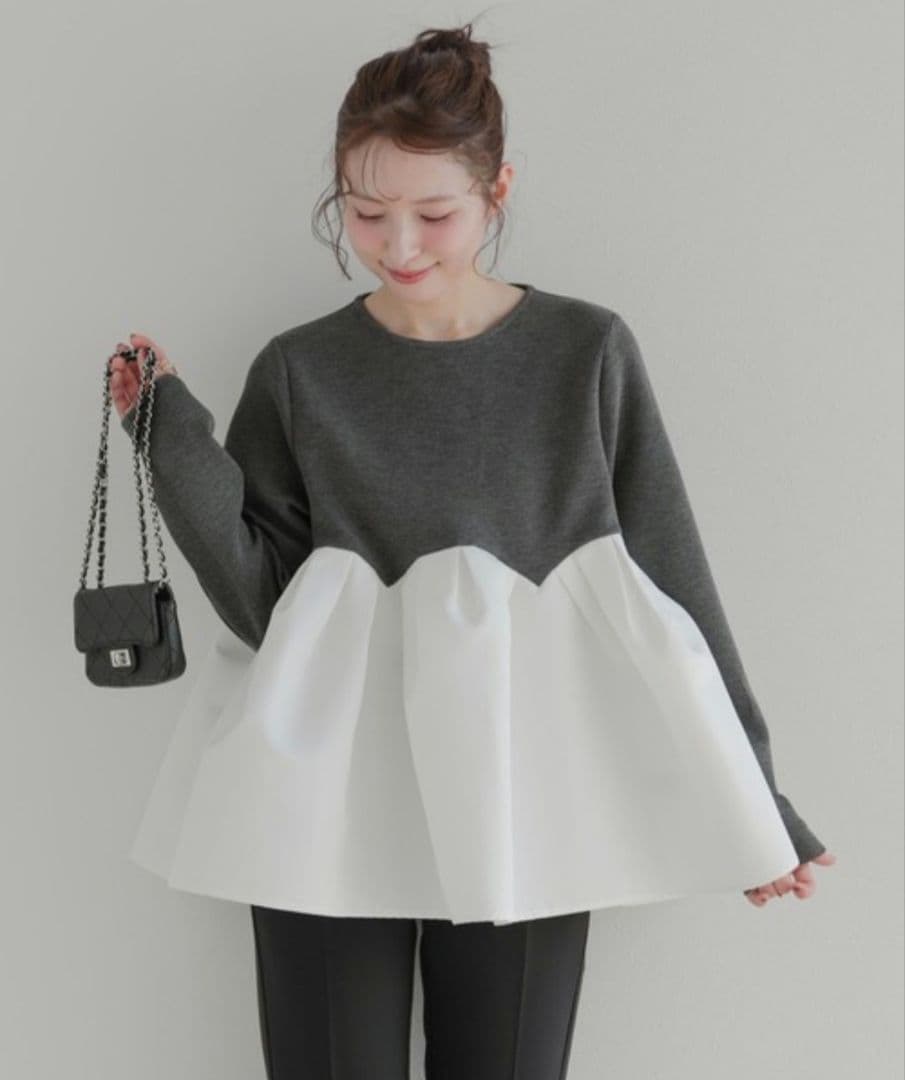 Fitmore 　ボリュームタックペプラムトップス