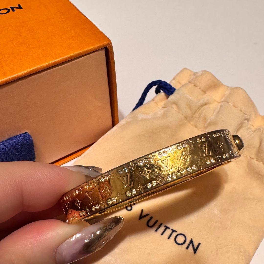LOUIS VUITTON リジットブレスレットナノグラムストラス　sサイズ