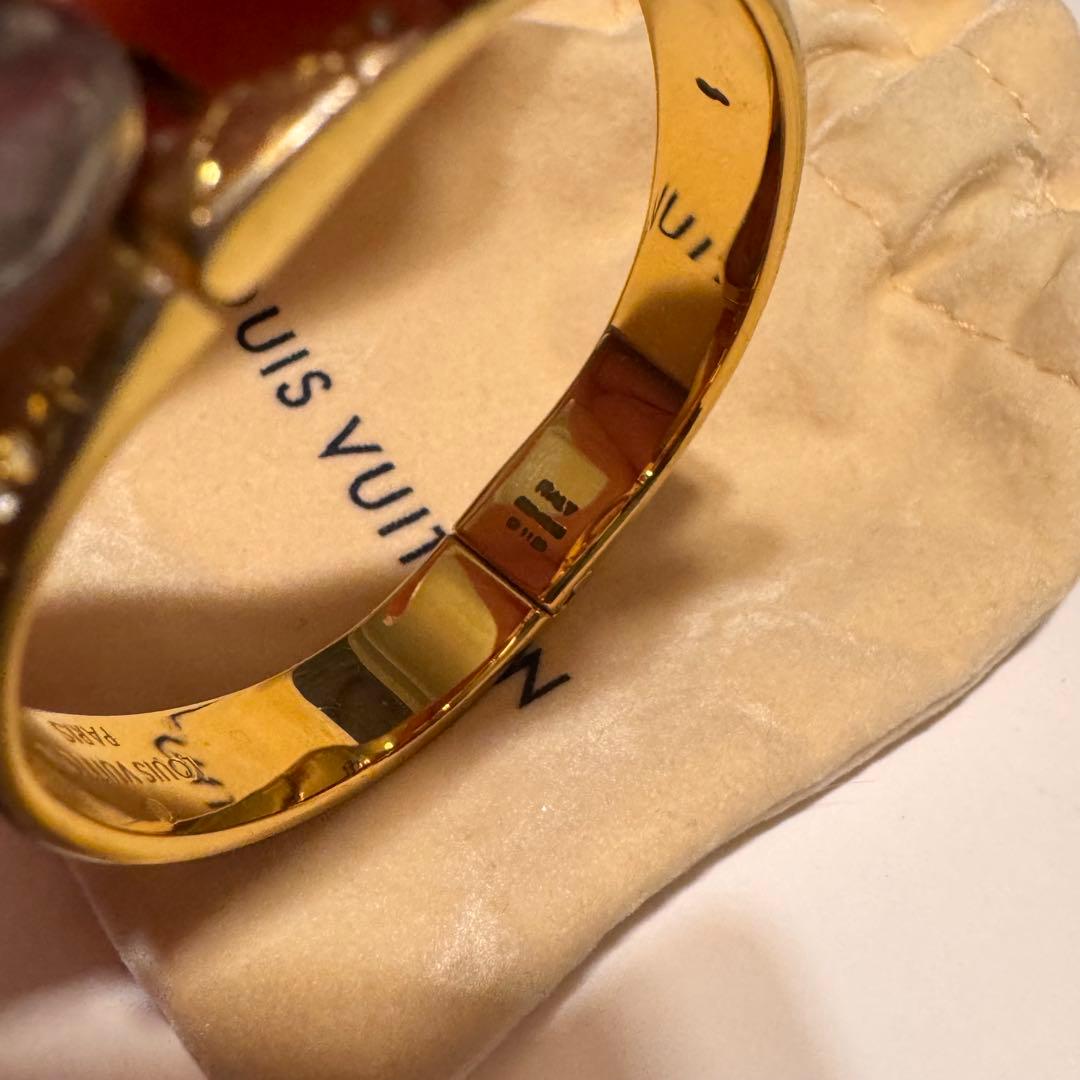 LOUIS VUITTON リジットブレスレットナノグラムストラス　sサイズ
