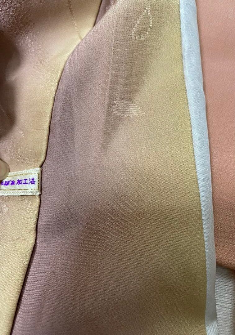 【美品】長襦袢　袷　正絹　桜模様　グラデーション