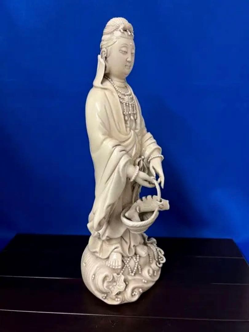 中国古美術　仏像 徳化窯白磁観音菩薩像 明時代何朝宗徳化窯観音像