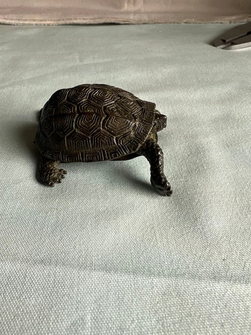 古銅自在亀置物 長約5.2-7.2CM