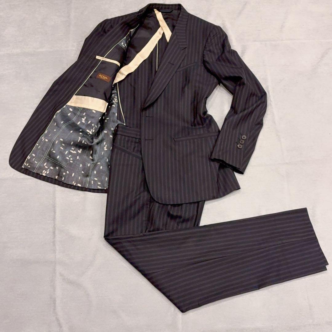 最高級 super160s Paul Smith ストライプ ビジネススーツ M