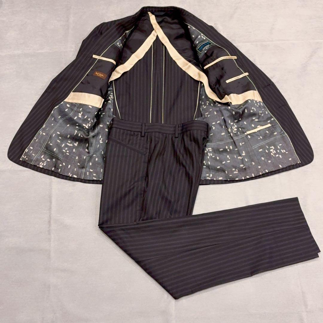 最高級 super160s Paul Smith ストライプ ビジネススーツ M
