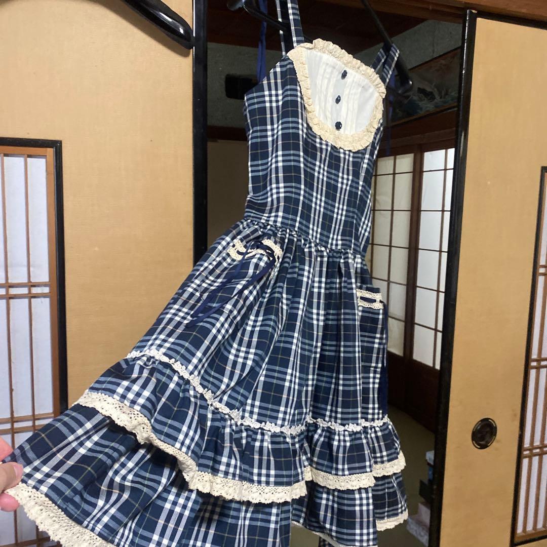 アリスアンドザパイレーツ　JSK　ワンピース　紺チェック　アリパイ　ベイビー