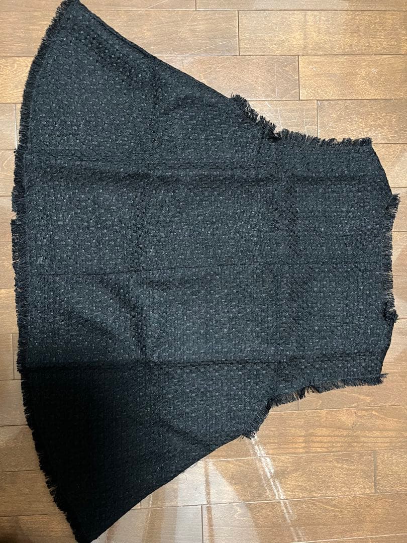 ハンドメイド　ジレ　ブラックツイード