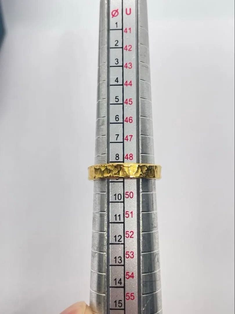 K24 純金 槌目リング 4.94g指輪 リング 刻印あり ハンドメイド
