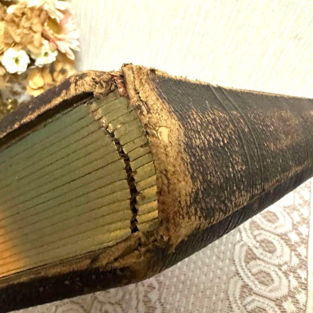 イギリスアンティーク　レザー張り　アルバム　留め具あり