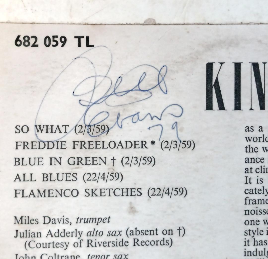 Miles Davis Kind of Blue ビル・エバンス　サイン