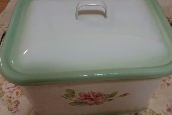 イマン　イマンガーデン　ストッカー　Imane 花柄　　グリーン　ホーロー