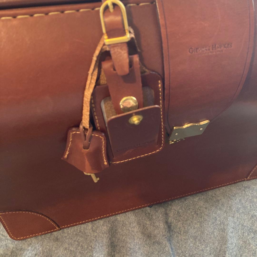GIEVES & HAWKES ブラウンレザー ブリーフケース　GLAY布袋付き