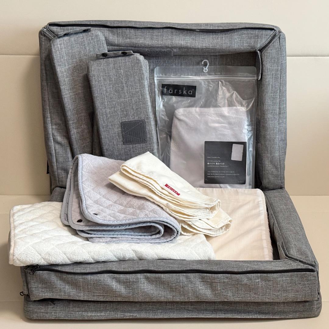 【美品】ベビーベッド farska コンパクトベッド フリー メランジブラウン