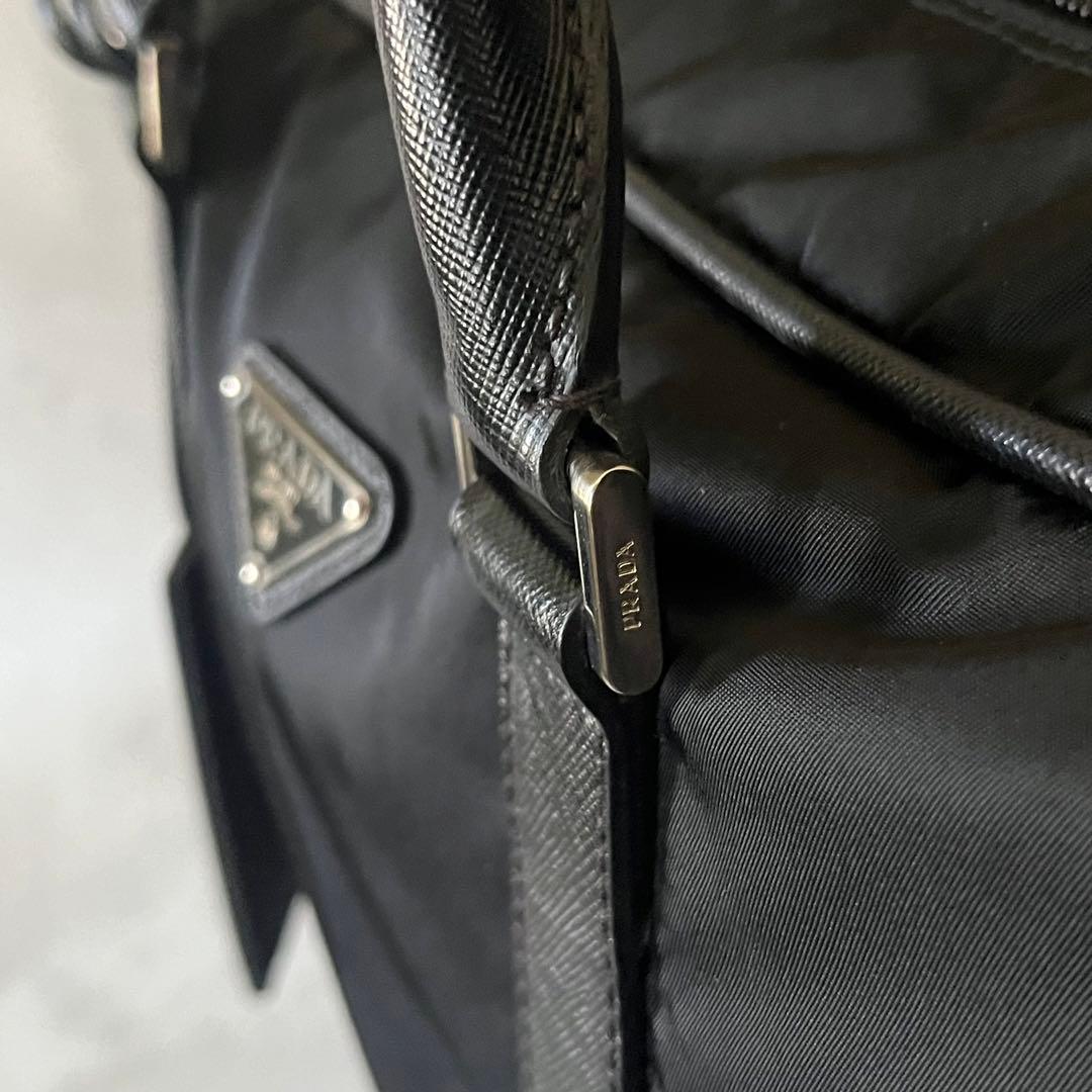 【極美品】PRADA トートバッグ　ボストンバッグ　ナイロン×サフィアーノ　黒