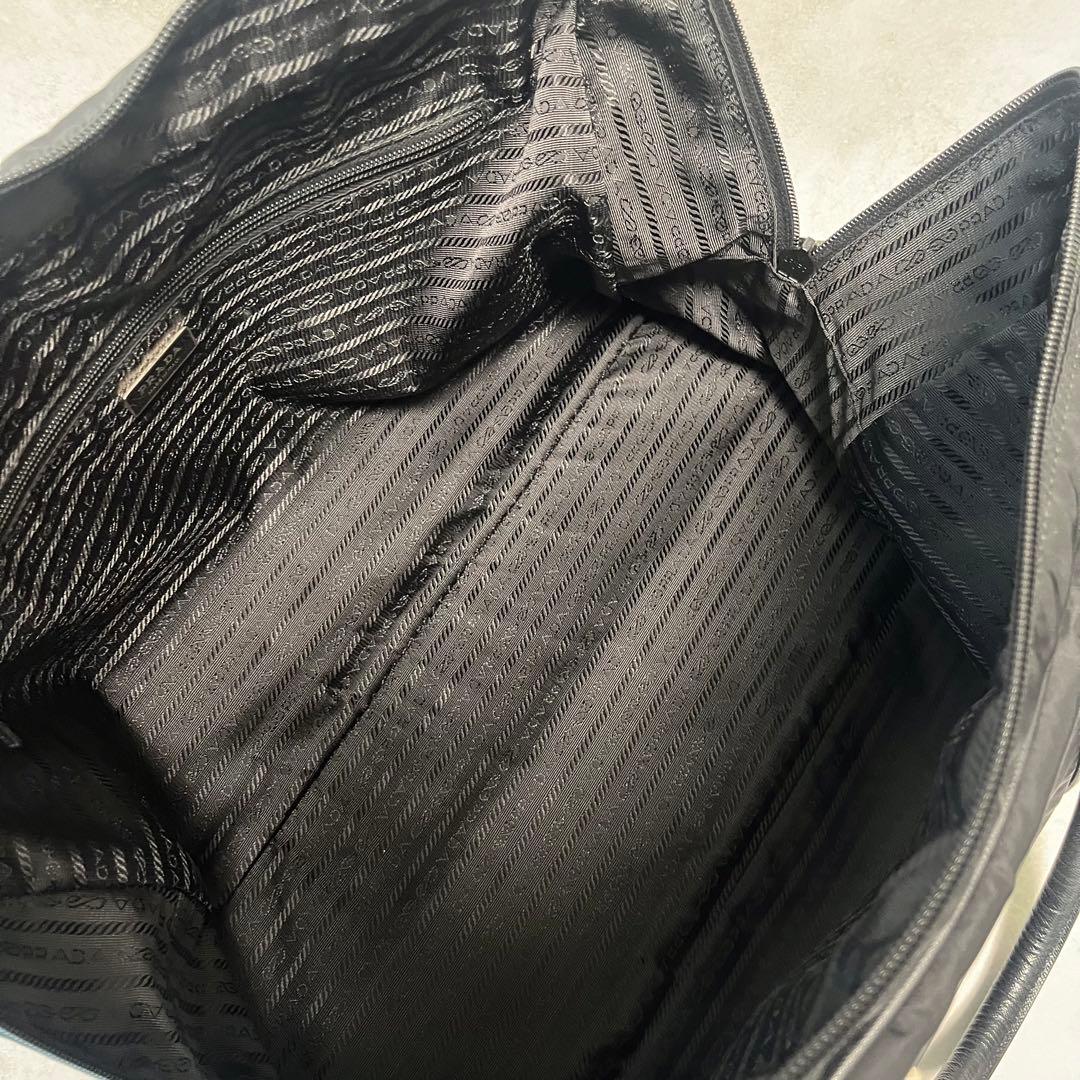 【極美品】PRADA トートバッグ　ボストンバッグ　ナイロン×サフィアーノ　黒