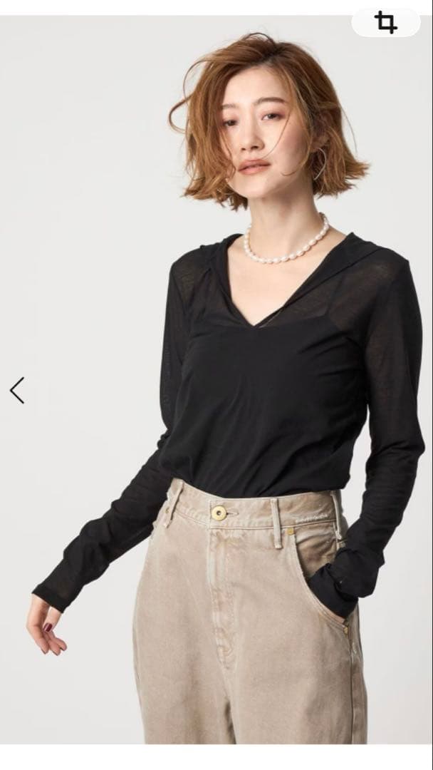 conte コットン シアー フーデッドカットソー