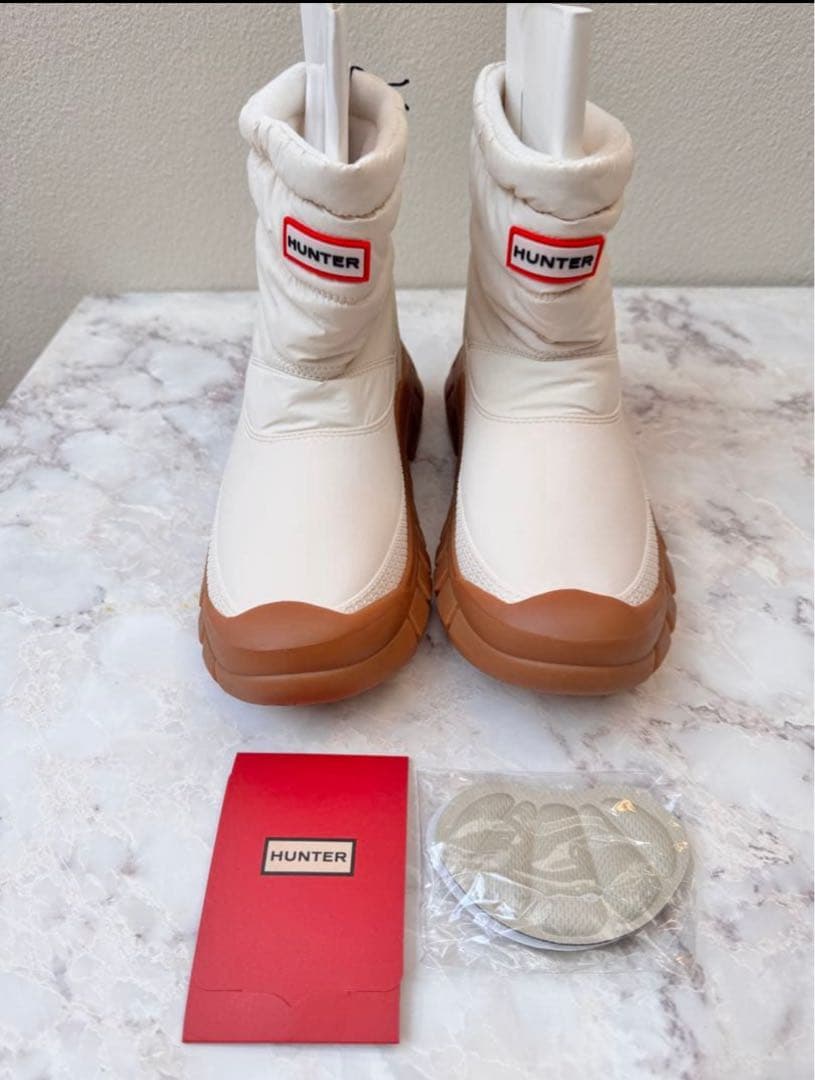 ⭐︎HUNTER ハンター スノーブーツ ホワイト 25cm 冬の足元を明るく