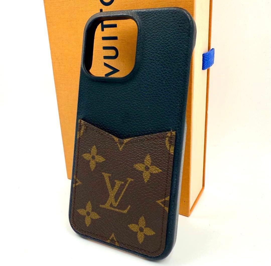 【鑑定済】 ルイヴィトン モノグラム iPhone15promax ケース 黒