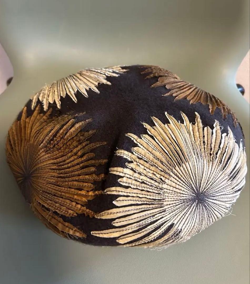 お*ん様 CA4LA バラ色の帽子 キャトルフルールベレー　花　刺繍