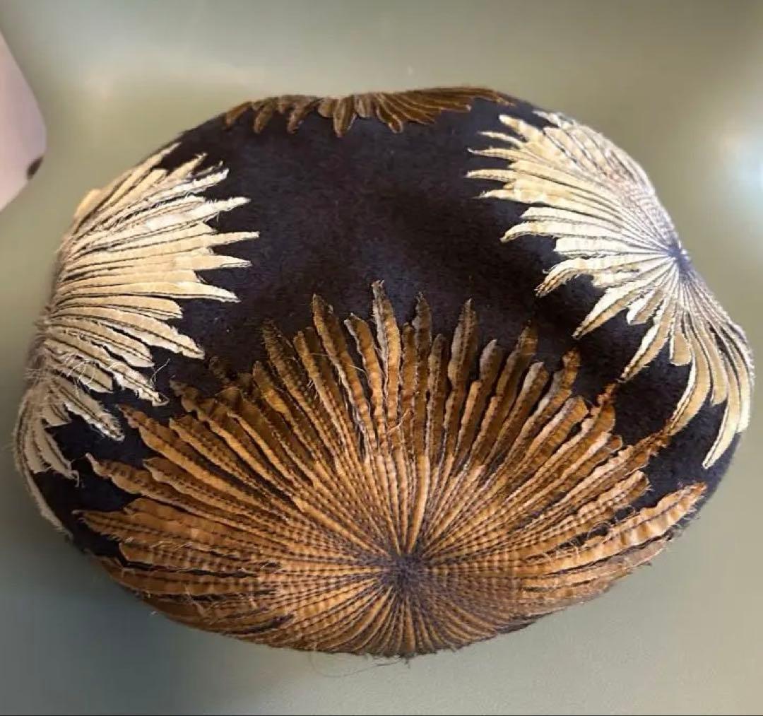 お*ん様 CA4LA バラ色の帽子 キャトルフルールベレー　花　刺繍