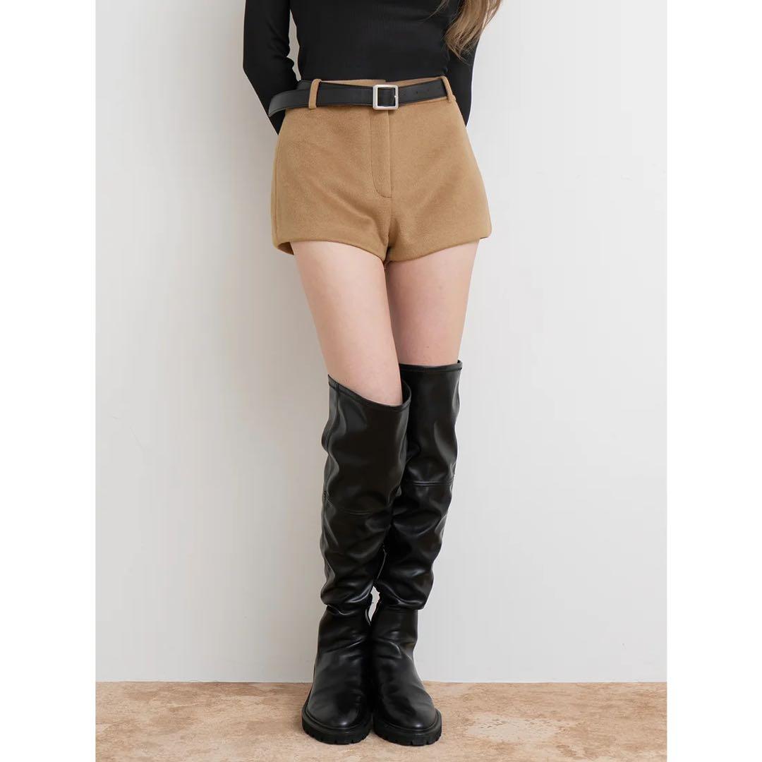 新品タグ付 ダーリッチ メルトンミドルショートパンツ キャメル M