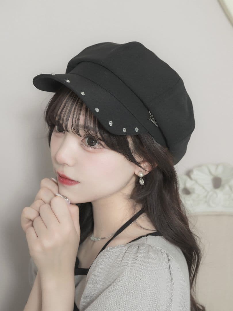 新品未使用　タグ付き　pium　piumロゴチャームツイルキャスケット