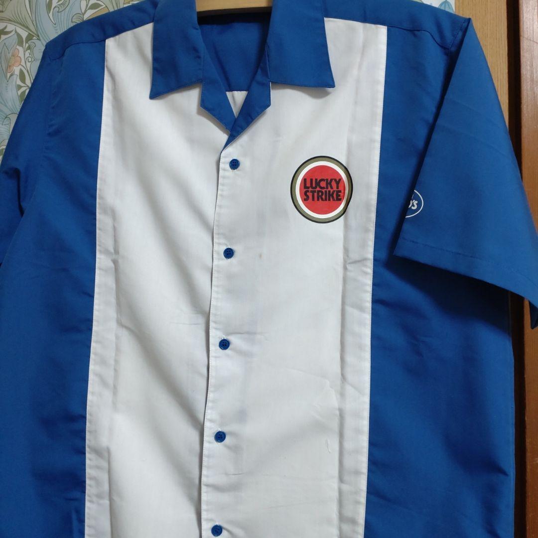 KENTO'S ボウリングシャツ 青色 KENTO'Sステッカー付き
