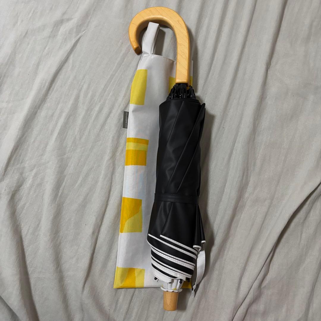 サンバリア100 キューブ柄日傘 二段折り イエロー