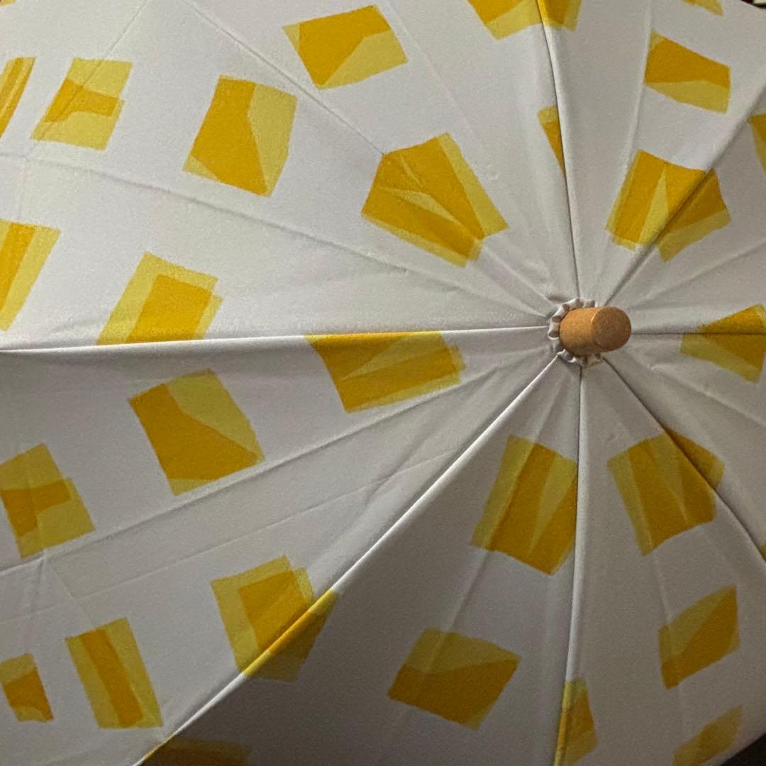 サンバリア100 キューブ柄日傘 二段折り イエロー