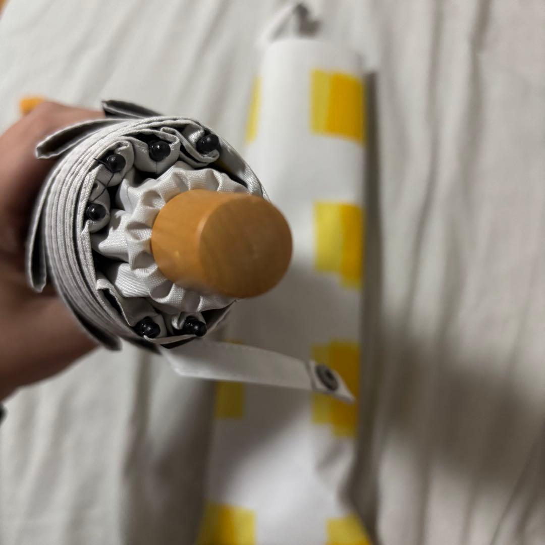 サンバリア100 キューブ柄日傘 二段折り イエロー