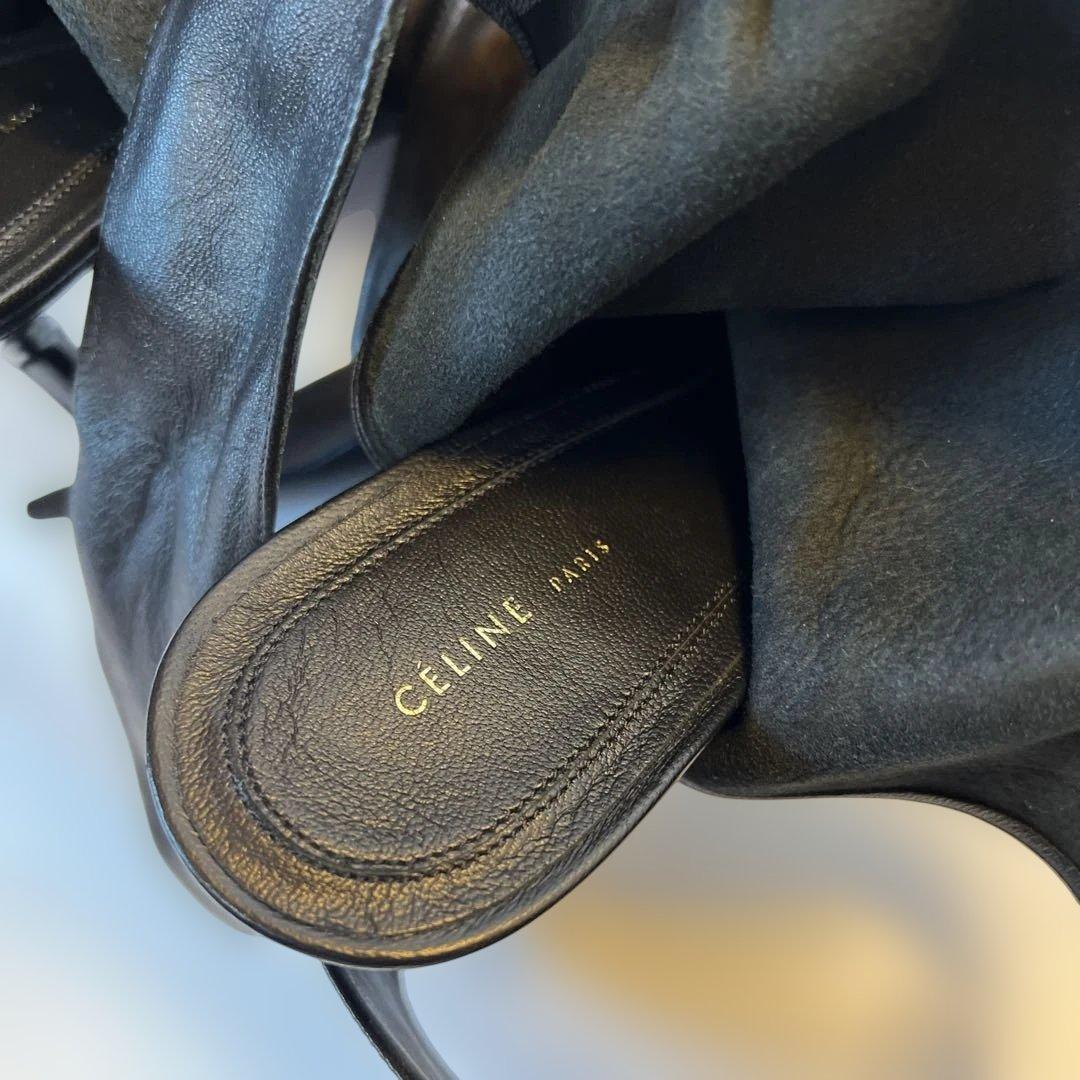 【新品☆未使用】CELINE セリーヌ フィービー期バックレスラムレザーパンプス