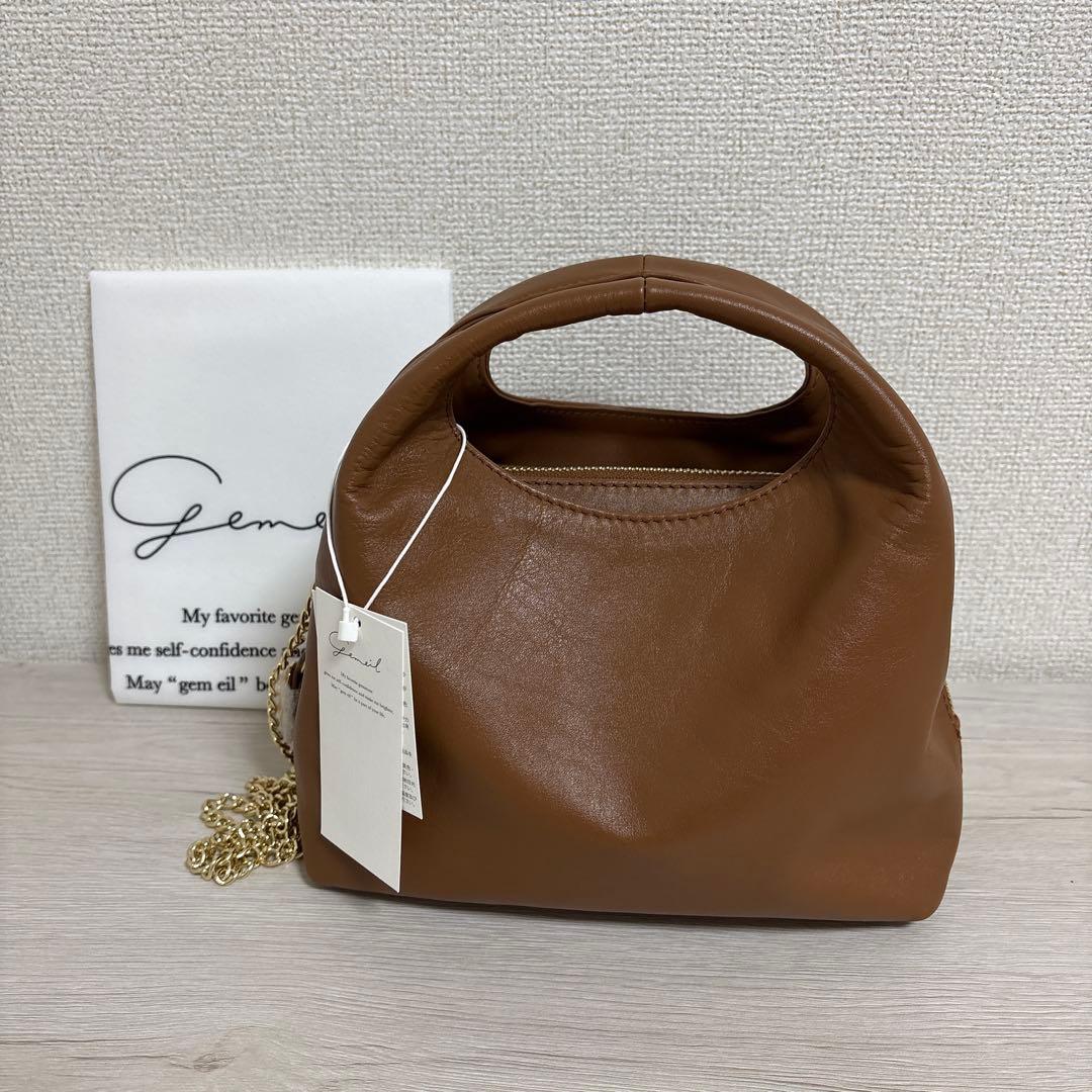 gemeil レイヤーチェーンバッグ ショルダーバッグ キャメル