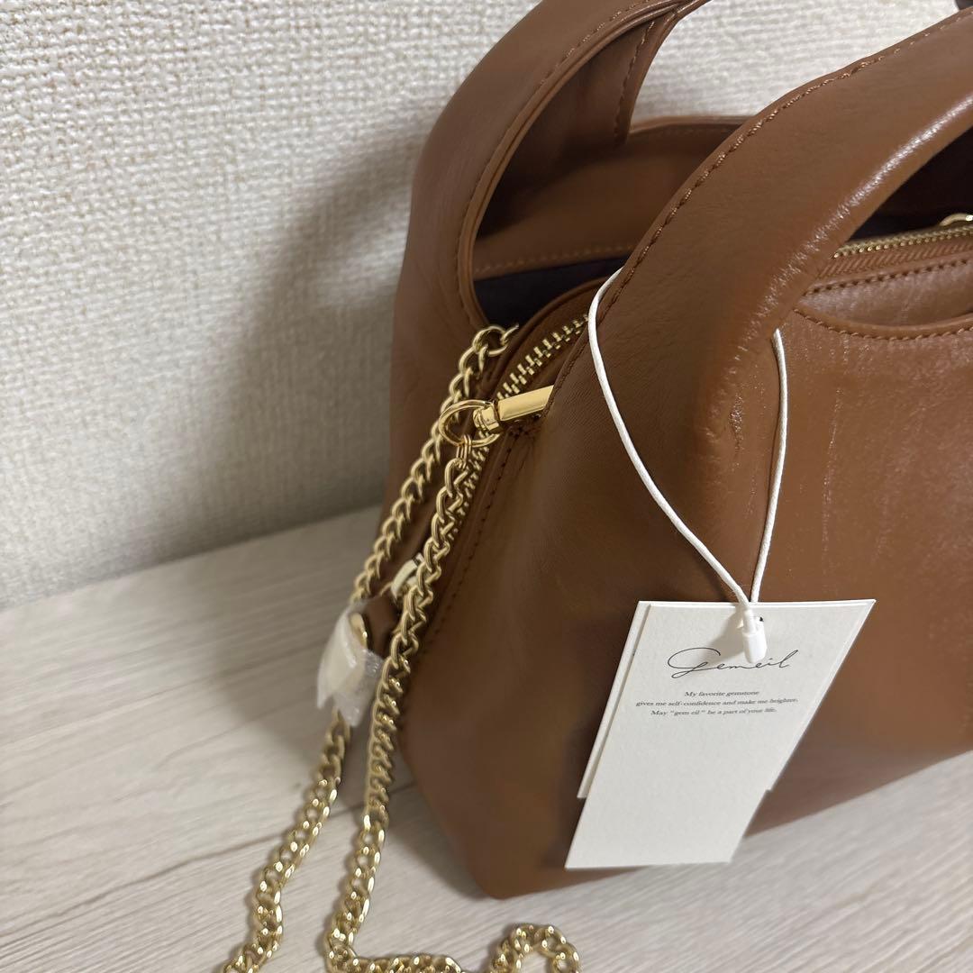 gemeil レイヤーチェーンバッグ ショルダーバッグ キャメル